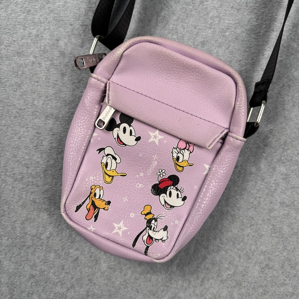 Buckle-Down Disney Crossbody Bag Womens Pink Mickey Minnie Donald Goofy Pluto